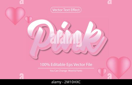 saint-valentin 3d modifiable vecteur eps texte effet rose Illustration de Vecteur