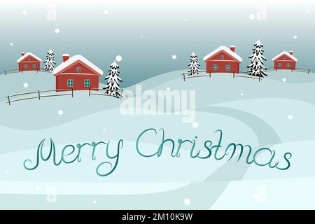 Carte de Noël. Style de dessin animé. Illustration vectorielle. Illustration de Vecteur