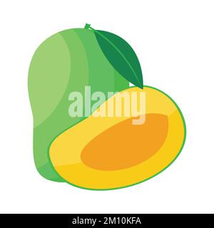 Illustration vectorielle clip art Mango Flat isolée sur fond blanc Illustration de Vecteur