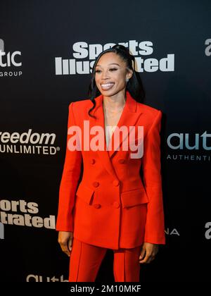 Allyson Felix marche le tapis rouge d'arrivée pour les Sports Illustrated sportsperson de l'année Awards qui ont eu lieu à la salle de bal Regency à San Francisco, CA sur 8 décembre 2022. (Photo de Skyler Greene/Sipa USA) Banque D'Images