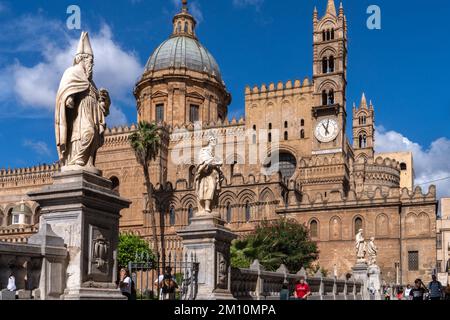 La cathédrale de Palerme, Assomption de la vierge Marie, construite par les Normands. Sicile. Italie. Banque D'Images