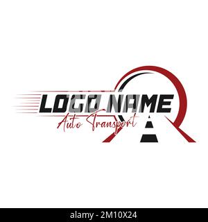 Logo d'affaires conception logistique de camion transport de remorque, idée de modèle de compagnie de livraison express de véhicule Illustration de Vecteur