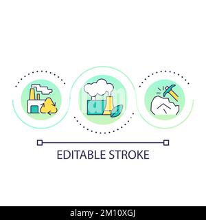 Icône de concept de boucle de réduction d'impact industriel Illustration de Vecteur