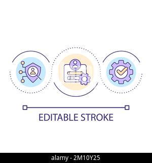Icône de concept de boucle de données de connexion sécurisée Illustration de Vecteur