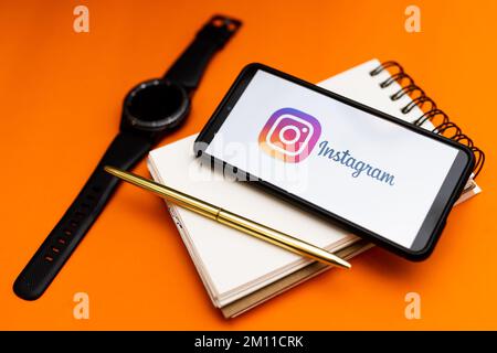 Pologne. 07th décembre 2022. Sur cette photo, un logo Instagram apparaît sur un smartphone. (Photo de Mateusz Slodkowski/SOPA Images/Sipa USA) crédit: SIPA USA/Alay Live News Banque D'Images