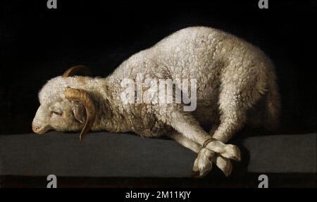 Agnus Dei, Zurbaran. Tableau intitulé Agnus Dei (L'Agneau de Dieu) de Francisco de Zurbarán (1598-1664), huile sur canvs, c.1635-40 Banque D'Images