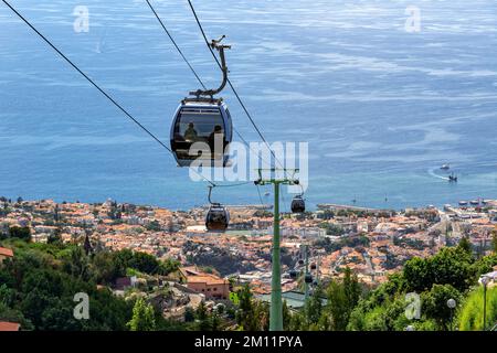 Téléphérique de Funchal à Monte à Madère Banque D'Images