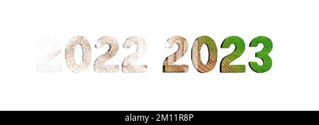 Année 2022 2023 en bois Banque D'Images