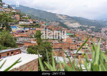 Amérique du Sud, Colombie, Departamento de Antioquia, Medellín, Comuna 13, Vue sur Comuna 13 Banque D'Images
