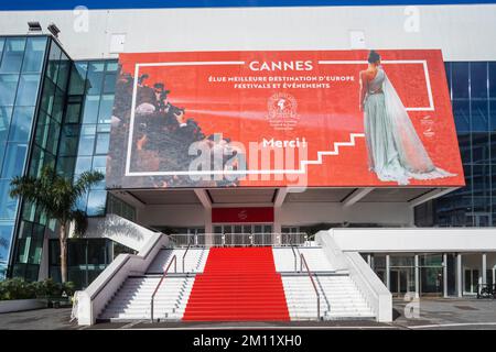 France, Côte d'Azur, Côte d'Azur, Cannes, entrée au Palais des Festivals, lieu du Festival de Cannes Banque D'Images