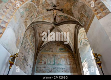 Église, St. Magnus Altingen, peintures de style gothique tardif Banque D'Images