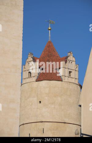 Eulenspiegelturm Château de Bernburg, château de la Renaissance, appartient à la Fondation culturelle de Saxe-Anhalt, Bernburg, Saxe-Anhalt, Allemagne Banque D'Images