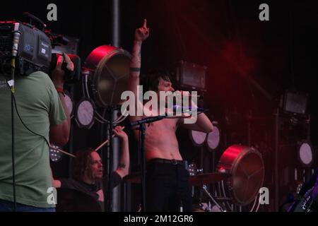 Boston Calling - cage the Elephant en concert Banque D'Images