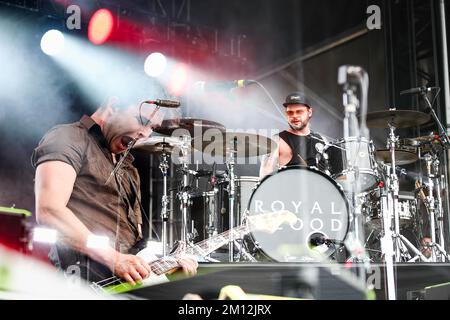 Boston appelant -Royal Blood en concert Banque D'Images