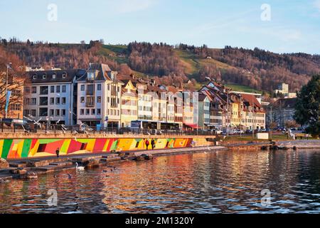 Vieille ville de la Baie de la catastrophe, Zug, Canton de Zug, Suisse, Europe Banque D'Images