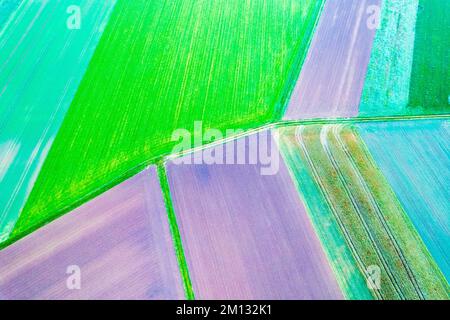 Vue de drone sur les terres agricoles en automne, région Forêt souabe, Bade-Wurtemberg, Allemagne, Europe Banque D'Images