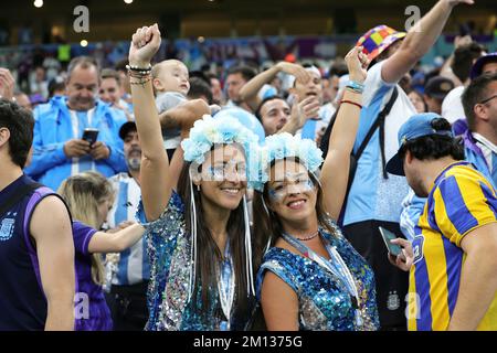 Doha, Katar. 09th décembre 2022. Firo : 12/09/2022, football, football, coupe DU MONDE de la FIFA 2022 QATAR, coupe du monde 2022 Qatar, coupe du monde 2022 Qatar, quarterfinales, pays-Bas - Argentine fans Argentine crédit: dpa/Alay Live News Banque D'Images