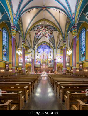 Intérieur de la cathédrale historique de la Madeleine sur Temple Street dans le centre-ville de Salt Lake City, Utah Banque D'Images