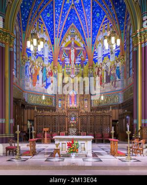 Intérieur de la cathédrale historique de la Madeleine sur Temple Street dans le centre-ville de Salt Lake City, Utah Banque D'Images