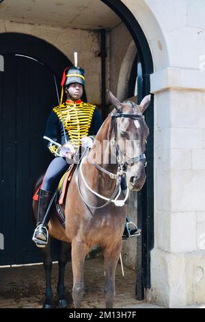 garde de reine montée sur cheval. Banque D'Images