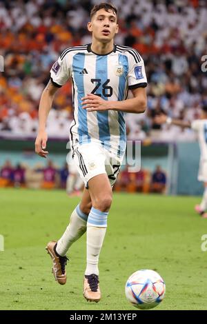 Al Daayen, Qatar. 09th décembre 2022. Nahuel Molina d'Argentine lors de la coupe du monde de la FIFA 2022, quart de finale du match de football entre les pays-Bas et l'Argentine sur 9 décembre 2022 au stade Lusail à Al Daayen, Qatar - photo Jean Catuffe / DPPI crédit: DPPI Media/Alamy Live News Banque D'Images