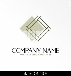 ligne ornement type et carré image graphique icône logo design abstrait concept vecteur stock. Peut être utilisé comme symbole lié au motif ou à l'intérieur Illustration de Vecteur