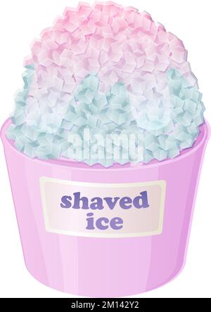 Kikiligori de glace rasée de cerise japonaise sur un panier . Illustration de la cuisine asiatique dans un style de dessin animé Illustration de Vecteur