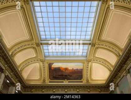 Peinture ancestrale à la maison dans la salle du Sénat dans le bâtiment du Capitole de l'État de l'Utah, au 350 State Street à Salt Lake City, Utah, sur 20 octobre 2022. Keit Banque D'Images