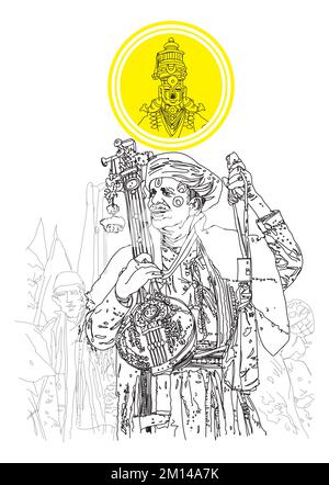 “Mauli” est le nom de Lord Vitthal de Pandharpur Maharashtra India, Vitthal Indian God Illustration avec Vita Mauli, illustration de hindou lord Tilak Banque D'Images