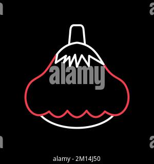 Patypan squash ou patisson vecteur isolé sur fond noir icône. Signe légume. Symbole graphique pour le site Web de restauration, la conception d'applications, mobile A. Illustration de Vecteur