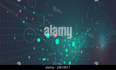 Traitement et analyse innovants des Big Data non structurés, visualisation de l'organisation des bases de données, analyse et statistiques des informations numériques, surveillance s. Banque D'Images