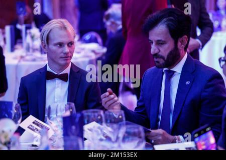 Bologne, Italie. 10th décembre 2022. Ben Sulayem Mohammed, portrait, président de la FIA avec Gustafsson Viktor, championnat du monde de karting de la FIA - KZ, portrait pendant le prix FIA 2022 donnant - cérémonie de karting au Palazzo Re Enzo, on 10 décembre 2022 à Bologne, Italie - photo Julien Delfosse / DPPI crédit: DPPI Media / Alamy Live News Banque D'Images