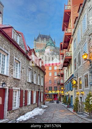 Rue historique du Vieux-Québec, Québec, Canada Banque D'Images