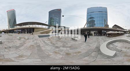 Vue panoramique à 360° de Milan Lombardie Italie. Quartier commercial CityLife