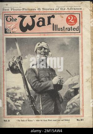 La couverture avant du magazine War Illustrated vol 3 numéro 61. Magazine avec des histoires patriotiques et édifiantes du front. pro Banque D'Images