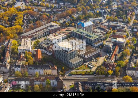 Vue aérienne, Hôpital universitaire Bergmannsheil dans le district Südinnenstadt à Bochum, région de la Ruhr, Rhénanie-du-Nord-Westphalie, Allemagne, Bochum, DE, Europe Banque D'Images