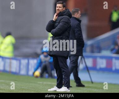 Xabi Alonso, le directeur de Bayer Leverkuson, lors du match amical au stade Ibrox, à Glasgow. Date de la photo: Samedi 10 décembre 2022. Banque D'Images