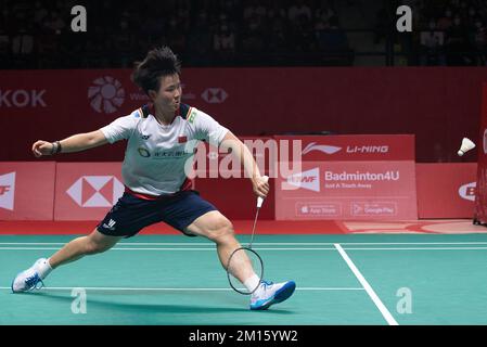 Bangkok, Thaïlande. 10th décembre 2022. Il Bing Jiao, de Chine, joue contre Tai Tzu Ying, de Taipei chinois, lors du match des demi-finales simples de Badminton Women dans les finales du World Tour HSBC BWF 2022 au stade Nimibutr. Tai Tzu Ying, du Taipei chinois, a gagné Bing Jiao 2-0 (21-18, 21-14) (photo de Peerapon Boonyakiat/SOPA Images/Sipa USA) crédit: SIPA USA/Alay Live News Banque D'Images