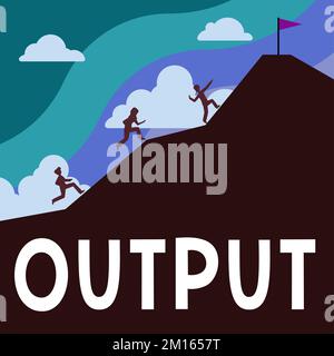 Sortie de texte d'écriture manuscrite. Mot écrit sur le résultat final de quelque chose ou comment les choses finissent vers le haut Banque D'Images