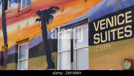 Le magnifique bâtiment Venice Suites de Venice Beach, Californie Banque D'Images