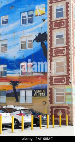 Le magnifique bâtiment Venice Suites de Venice Beach, Californie Banque D'Images