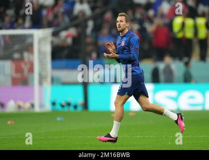 Harry Kane en Angleterre avant le match de quart de finale de la coupe du monde de la FIFA au stade Al Bayt à Al Khor, au Qatar. Date de la photo: Samedi 10 décembre 2022. Banque D'Images
