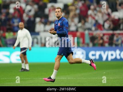 Harry Kane en Angleterre avant le match de quart de finale de la coupe du monde de la FIFA au stade Al Bayt à Al Khor, au Qatar. Date de la photo: Samedi 10 décembre 2022. Banque D'Images