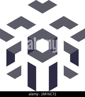 Logo hexagonal d'espace négatif Illustration de Vecteur