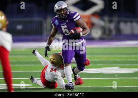 Octobre 31 2022, London Ontario Canada. Laval Rouge et ou battez les Mustangs de l'Ouest 27-20 pour gagner le Mitchell Bowl. Keon Edwards des Mustangs occidentaux Banque D'Images