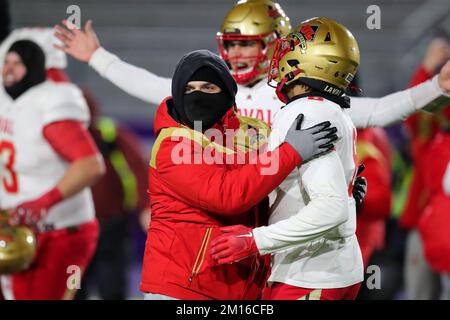 Octobre 31 2022, London Ontario Canada. Laval Rouge et ou battez les Mustangs de l'Ouest 27-20 pour gagner le Mitchell Bowl. Anton Haie(6) Luke Durda/Alay Banque D'Images