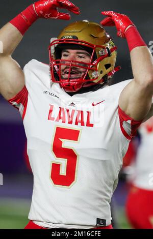 Octobre 31 2022, London Ontario Canada. Laval Rouge et ou battez les Mustangs de l'Ouest 27-20 pour gagner le Mitchell Bowl. Maxime Saucier-Lafond(5) Luke Durda/ Banque D'Images