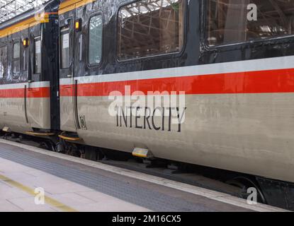 Logo Intercity et décoration sur une LSL Intercity Railtours marque 3 chemin de fer Banque D'Images