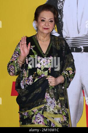 Mumbai, Inde. 10th décembre 2022. L'actrice de Bollywood Saira Banu fait un grand pas dans les médias lors du dévoilement de son mari, le regretté acteur Dilip Kumar Hero of Heroes Festival à Mumbai. Film Heritage Foundation a célébré l'anniversaire de naissance de 100th du défunt acteur Dilip Kumar en invitant les célébrités de Bollywood à dévoiler le festival héros des héros. Crédit : SOPA Images Limited/Alamy Live News Banque D'Images