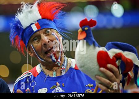Doha, Qatar. 10th décembre 2022. Fan de France, lors du match entre l'Angleterre et la France, pour les quarts de finale de la coupe du monde de la FIFA Qatar 2022, stade Al Bayt ce samedi 10. 30761 (Heuler Andrey/SPP) crédit: SPP Sport presse photo. /Alamy Live News Banque D'Images